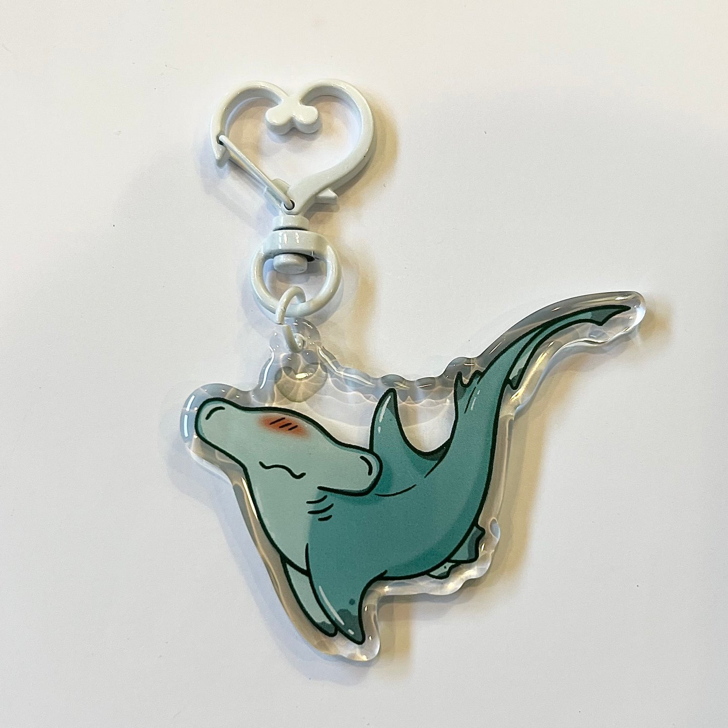 Hammerhead Heart Shark Keychain