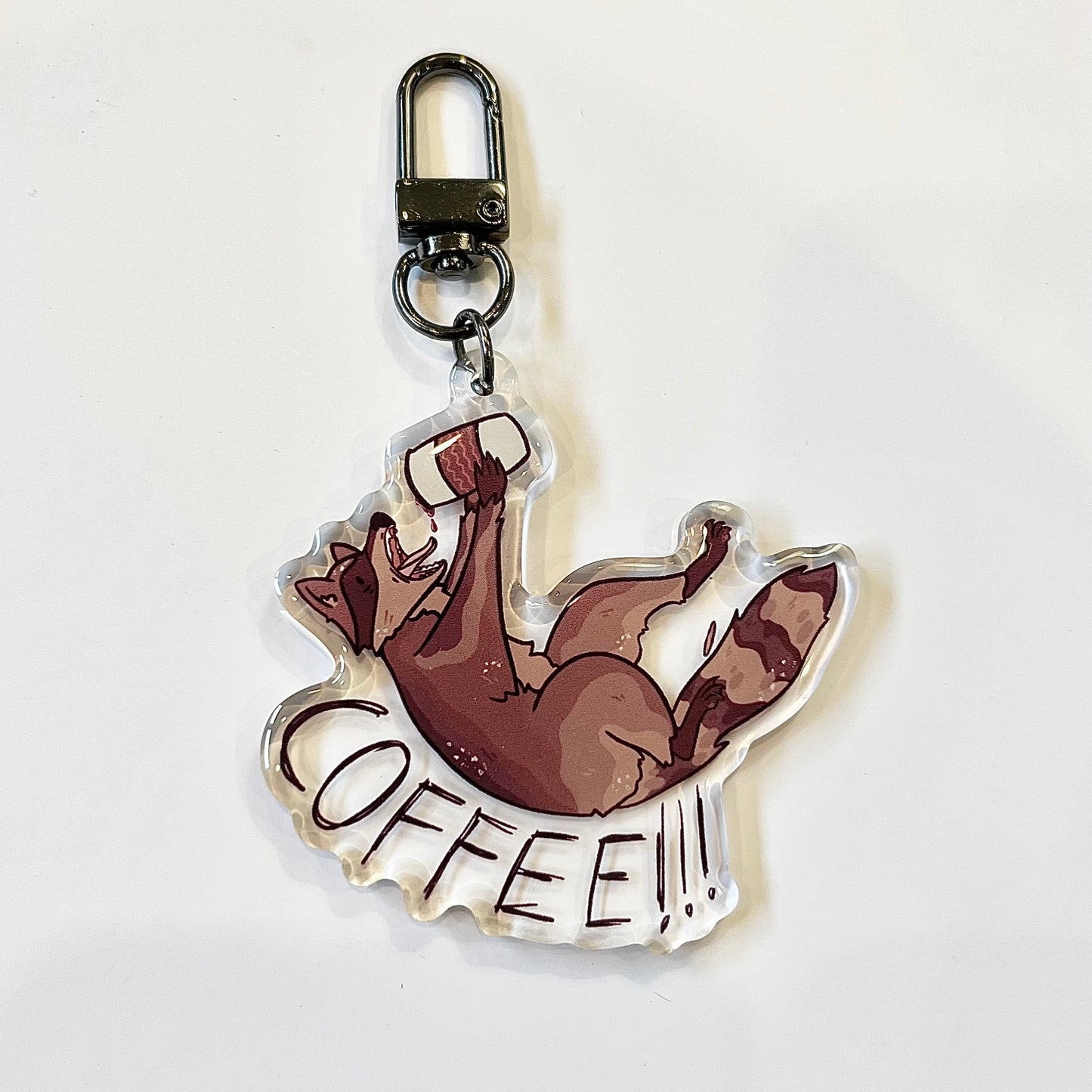 COFFEE Raccoon Keychain