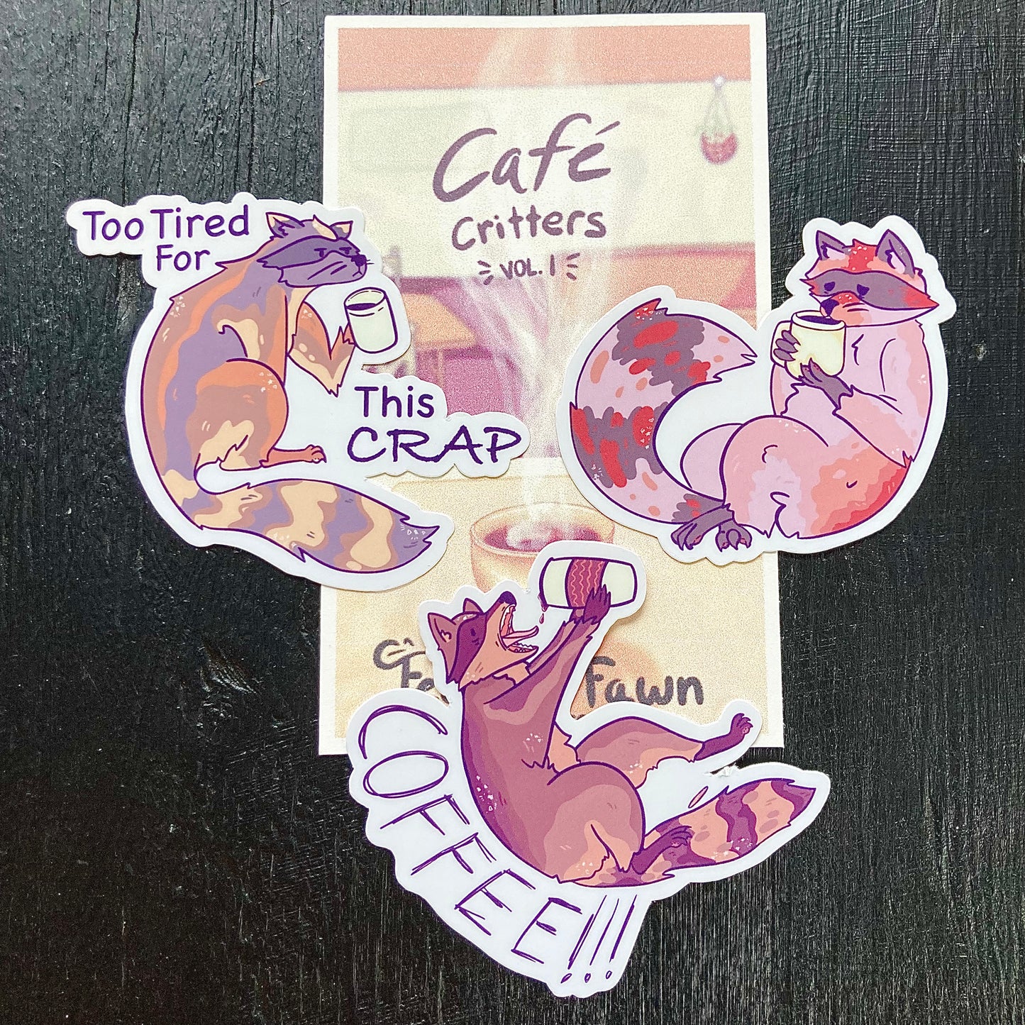 Café Raccoon Sticker Pack