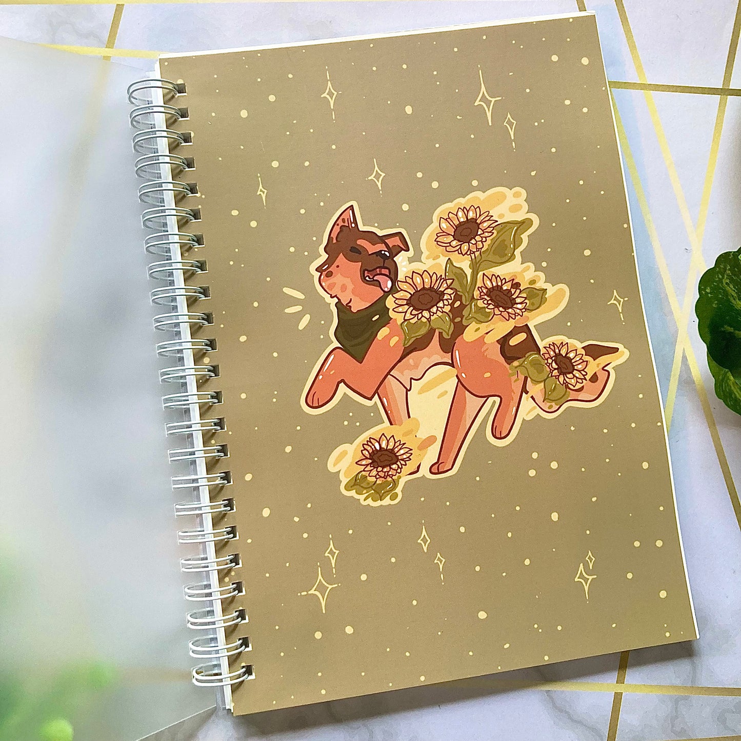 Sunflower German Shepard --Reusable Sticker Book--