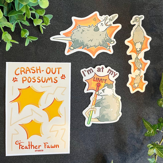 Crash Out Possum Sticker Pack
