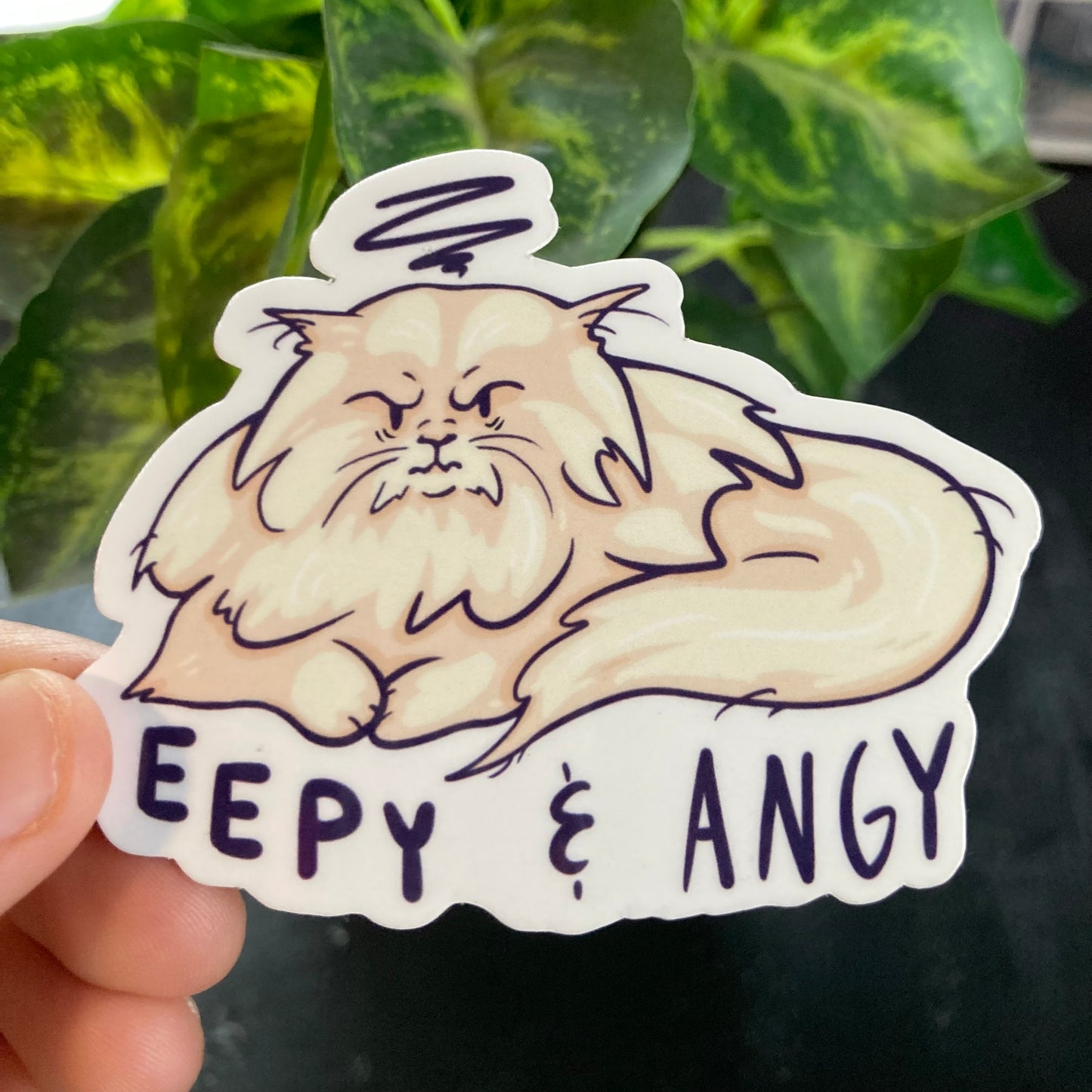 Eepy & Angy Cat Sticker