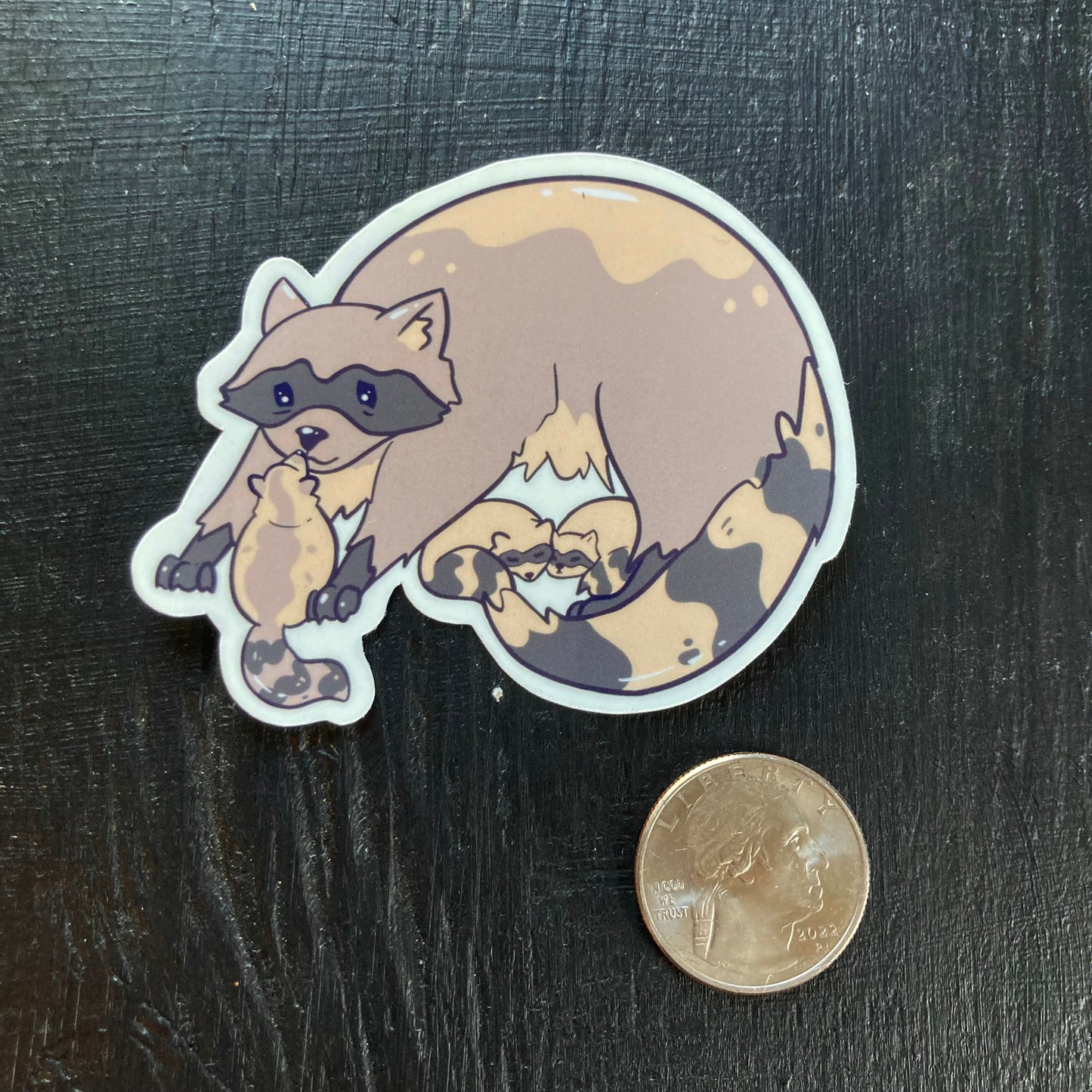 Raccoon Mama and Babies Sticker