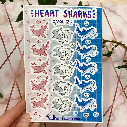Heart Shark Volume 2 Sticker Sheet!