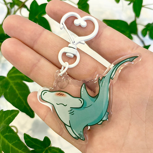 Hammerhead Heart Shark Keychain