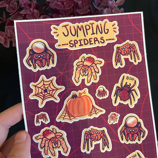 Jumping Spiders Sticker Sheet