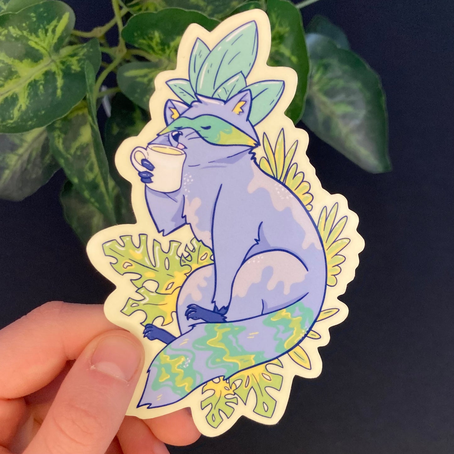 Pastel Fantasy Raccoon Stickers