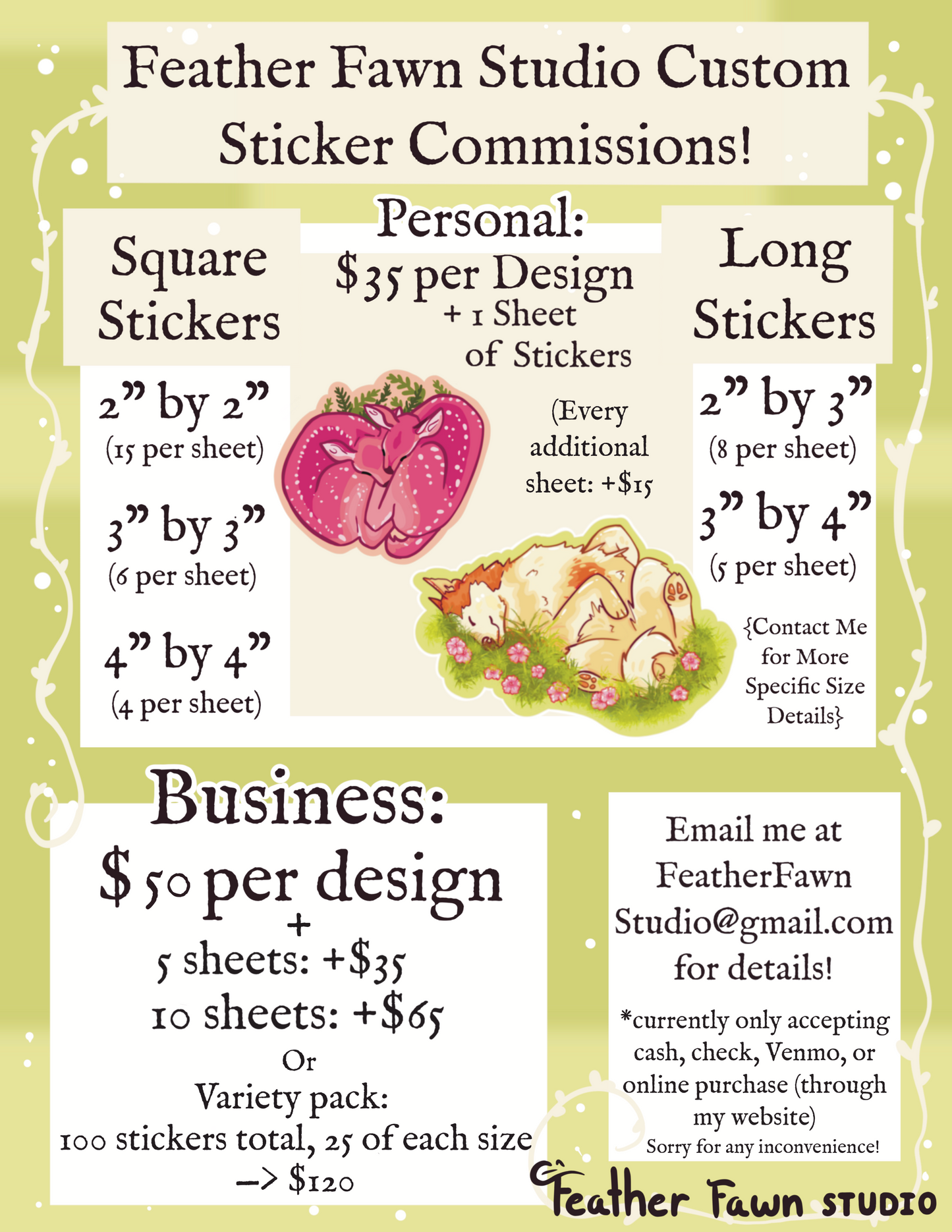 Feather Fawn Studio Commision Payment (ONLY BUY AFTER WE HAVE SPOKEN)