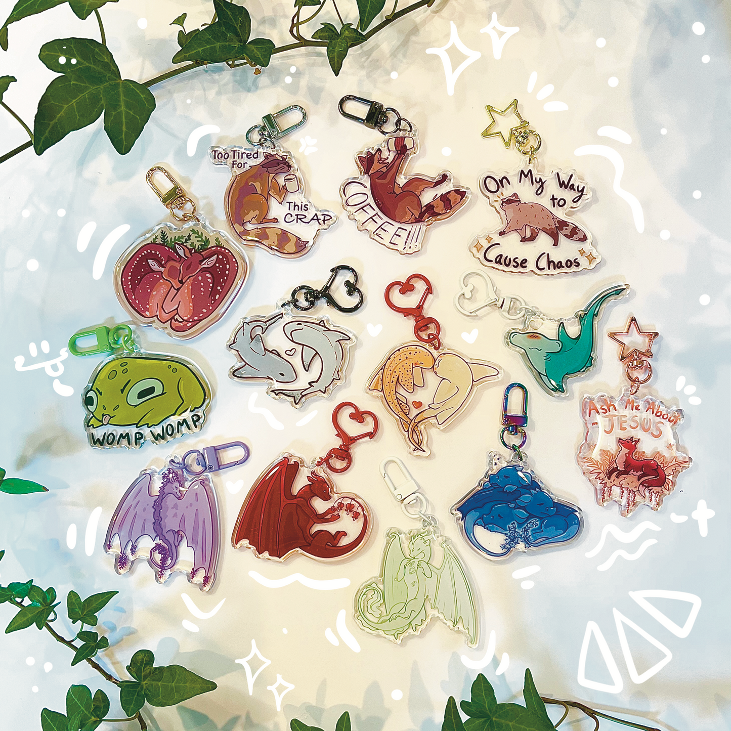 Lily of the Valley Dragon Keychain