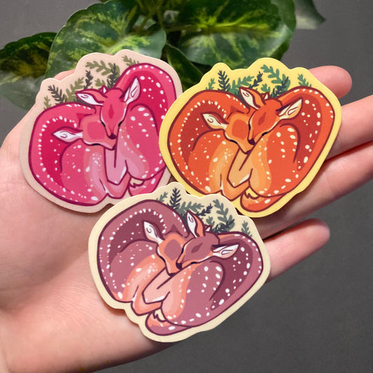 Fawns Cuddling Stickers