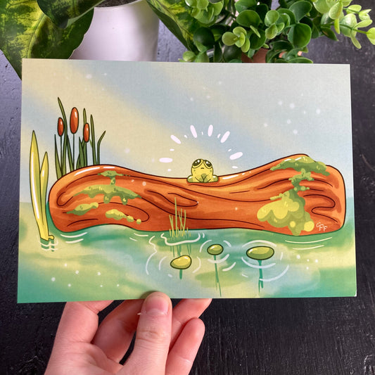 Frog on a Log Mini-Print