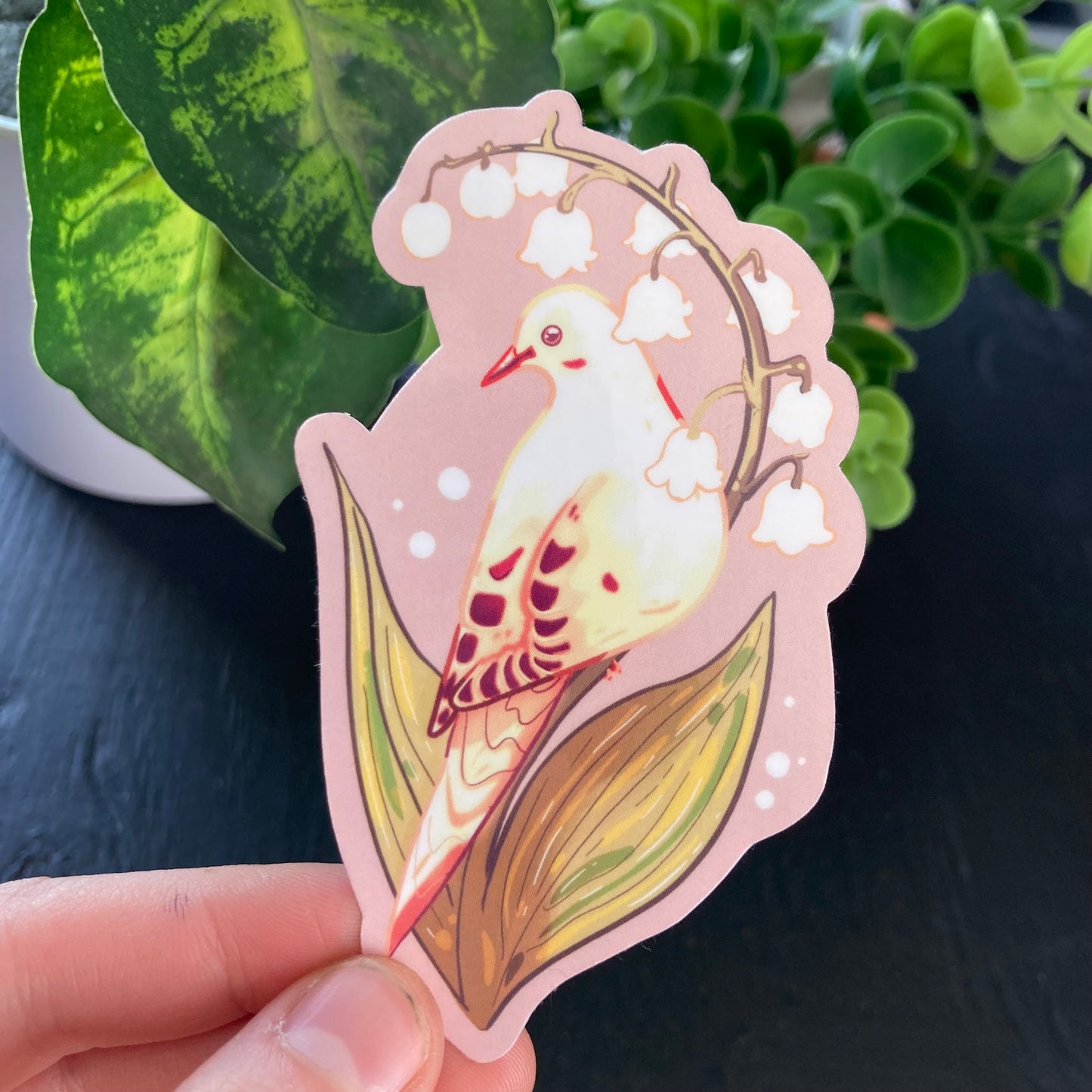 Lily of the Valley Dove Sticker