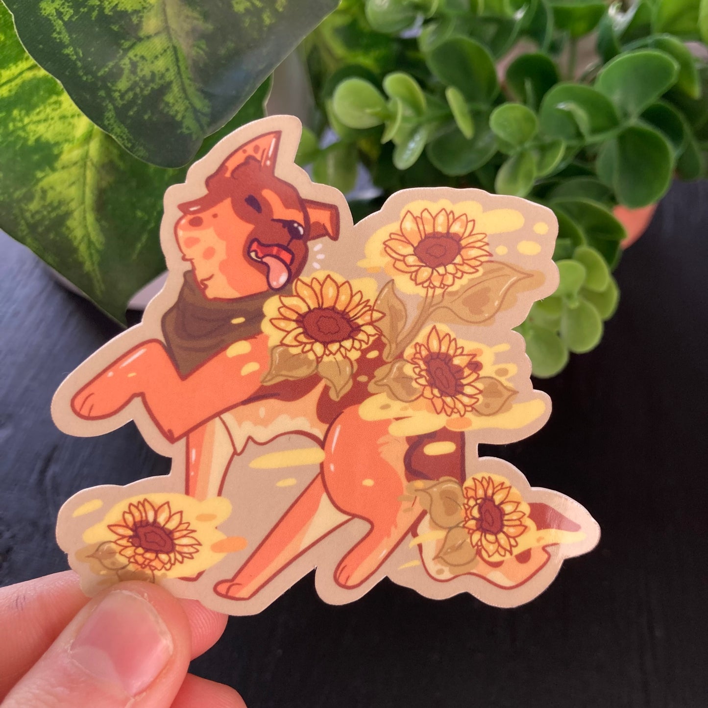 Sunflower German Shepard Sticker