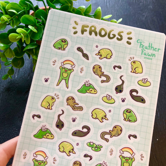 Cute Frogs Sticker Sheet