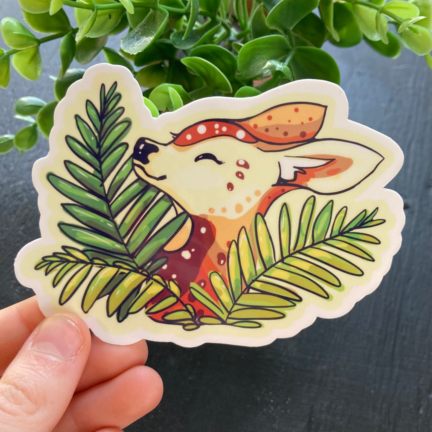 Fern Deer Sticker