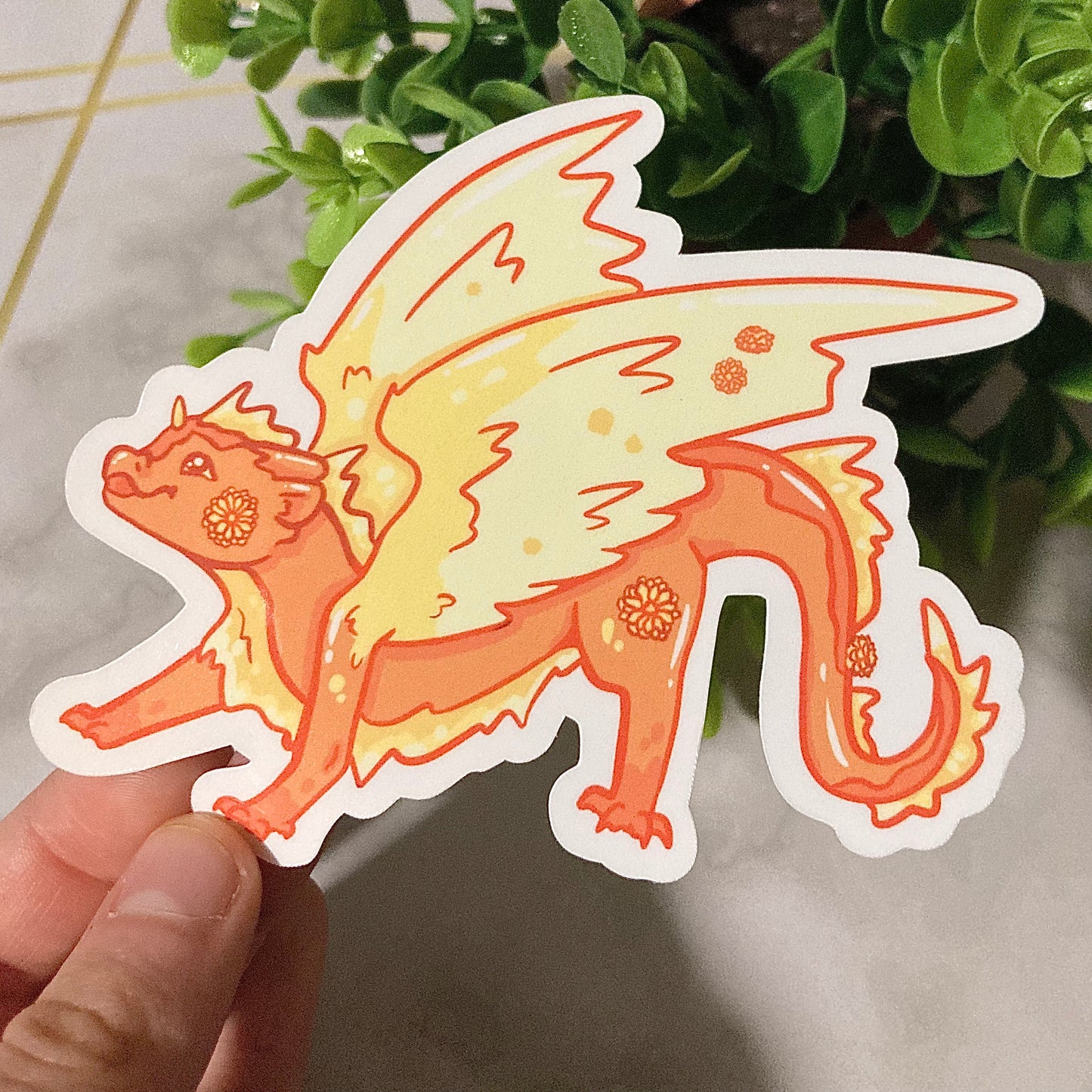 Rainbow Flower Dragon Stickers