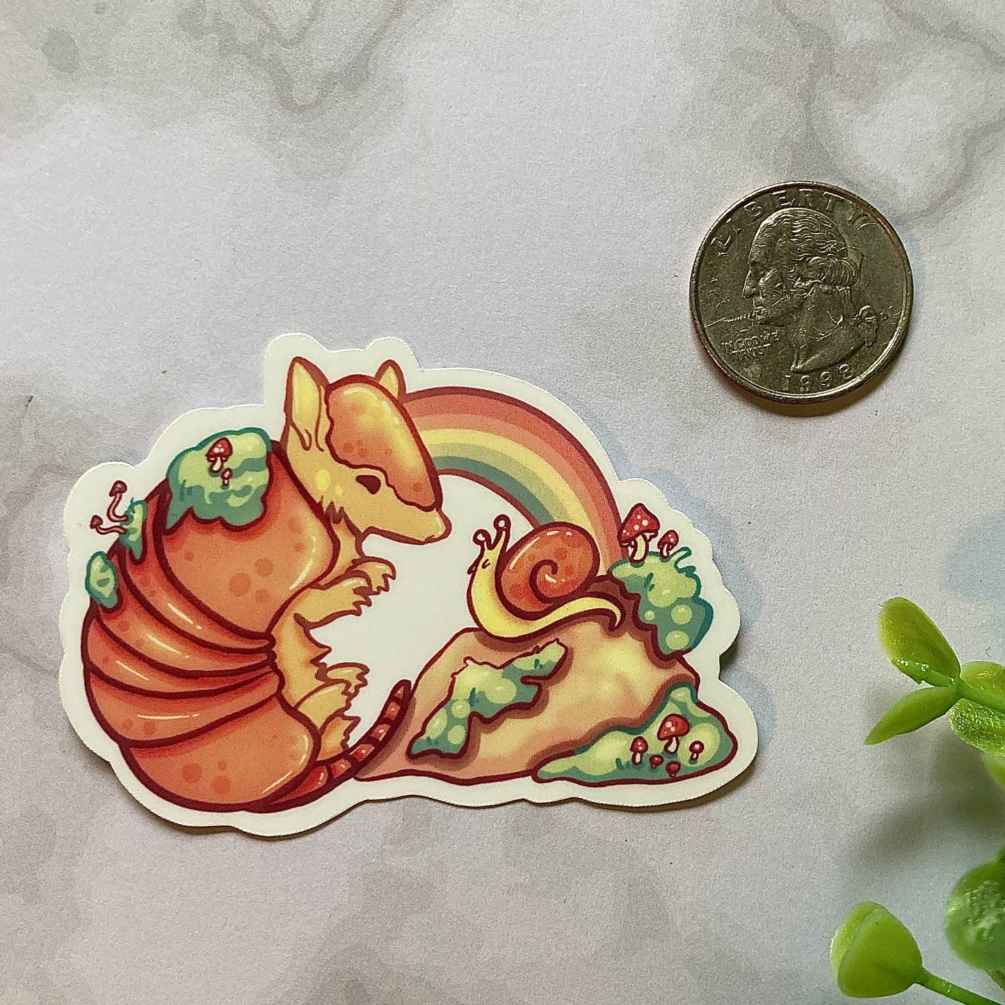 Armadillo and Snail Sticker