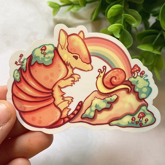 Armadillo and Snail Sticker