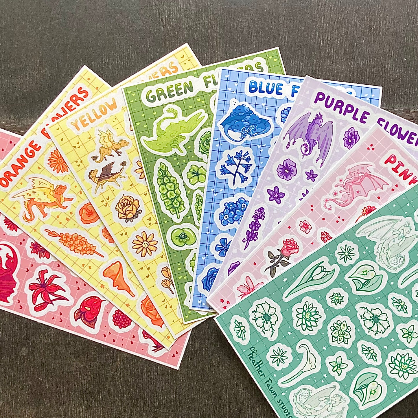 Rainbow Flower Sticker Sheets!