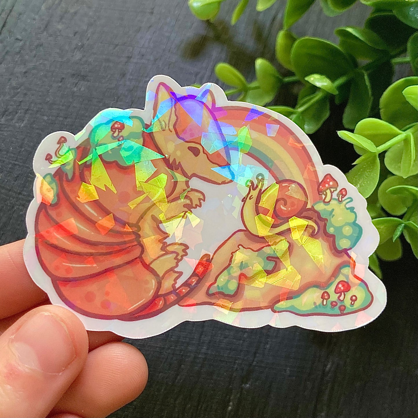 Armadillo and Snail Sticker