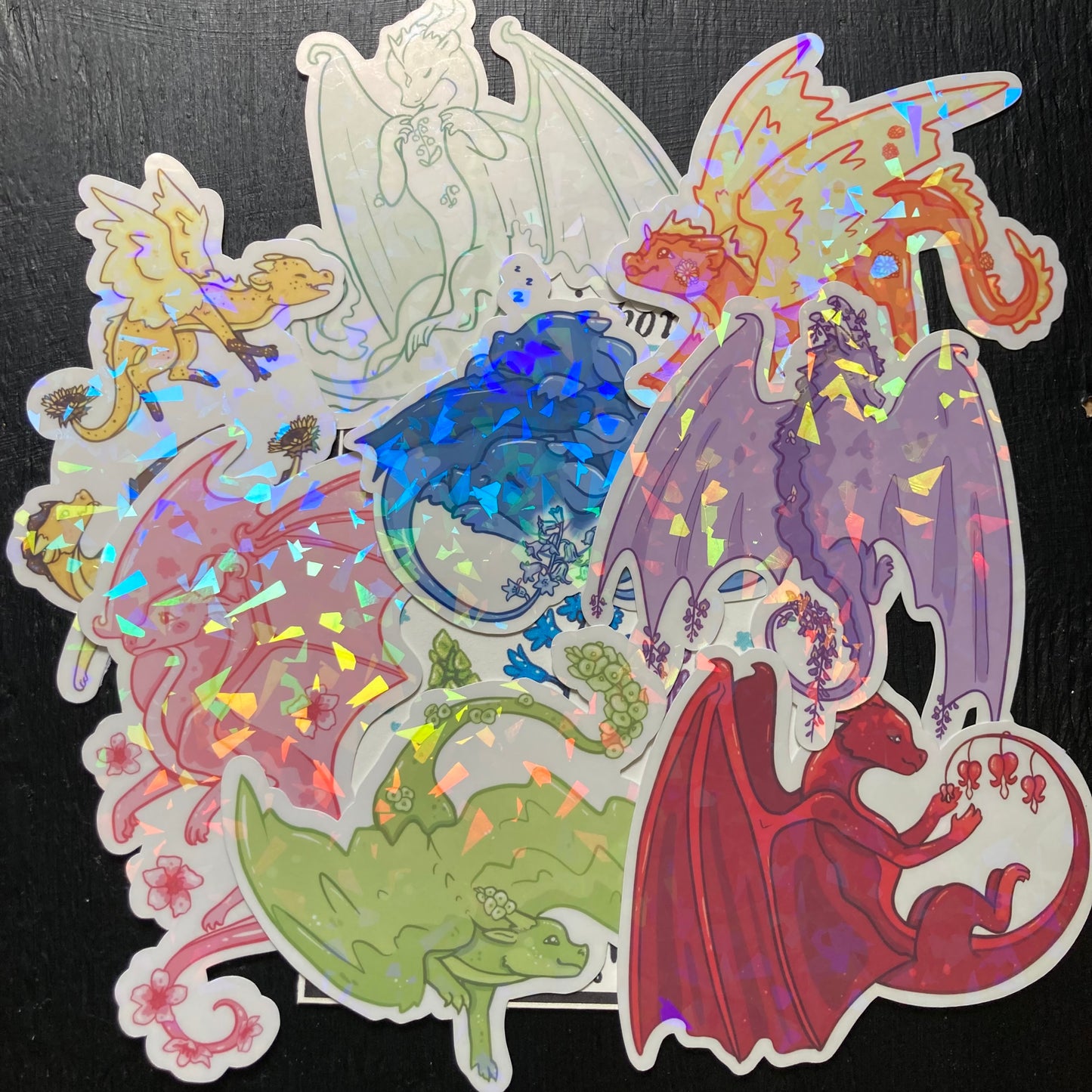 Rainbow Flower Dragon Stickers