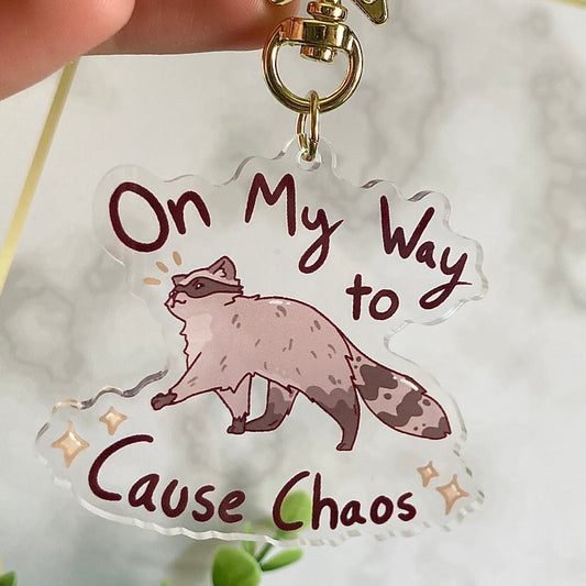 OMW to Cause Chaos Raccoon Keychain!