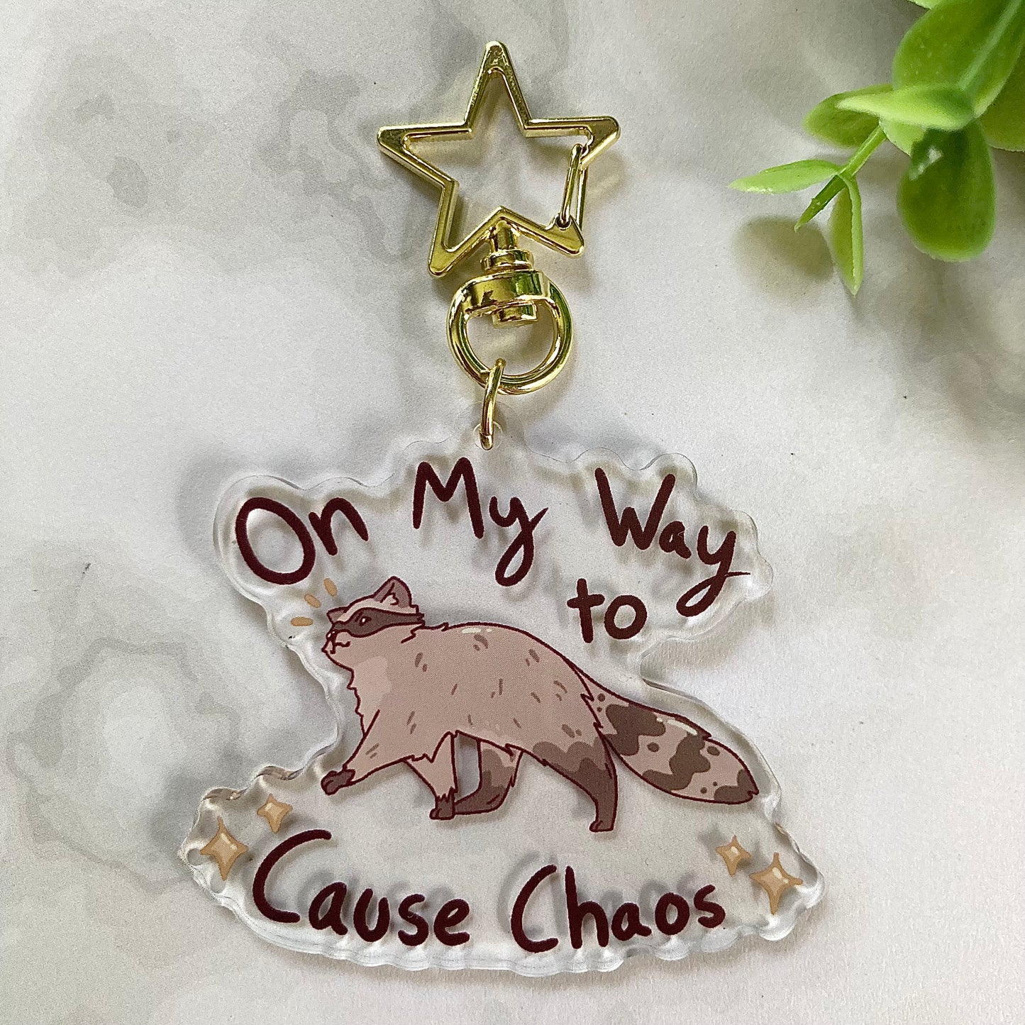 OMW to Cause Chaos Raccoon Keychain!