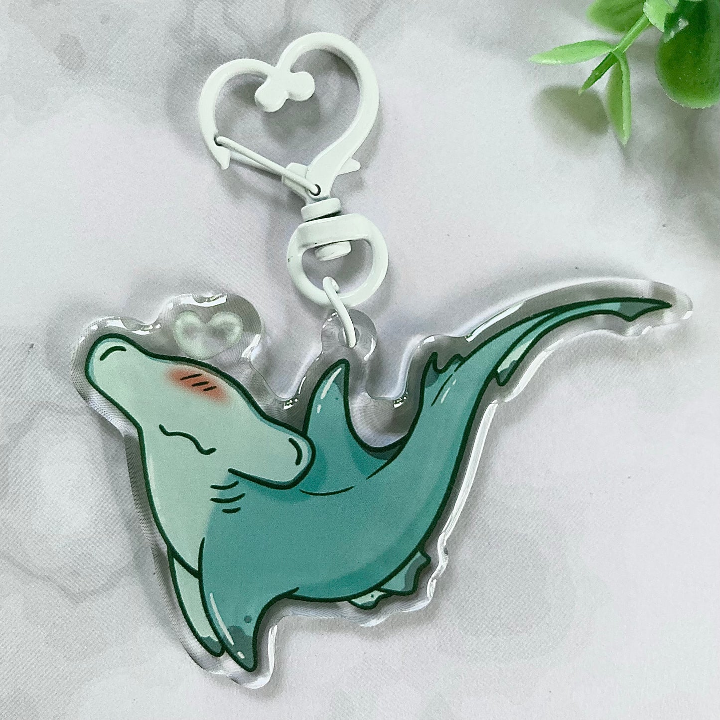 Hammerhead Heart Shark Keychain!