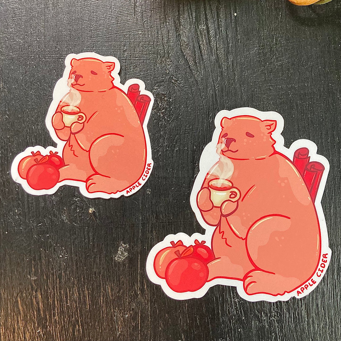 Apple Cider and Pumpkin Spice Bear Stickers