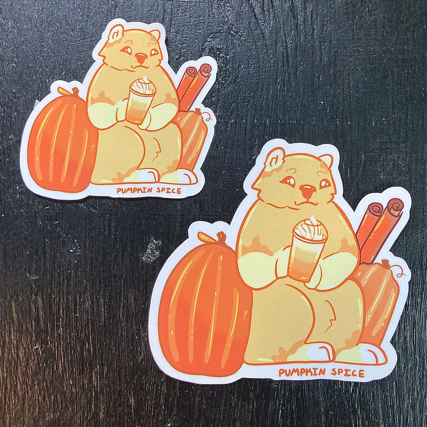 Apple Cider and Pumpkin Spice Bear Stickers