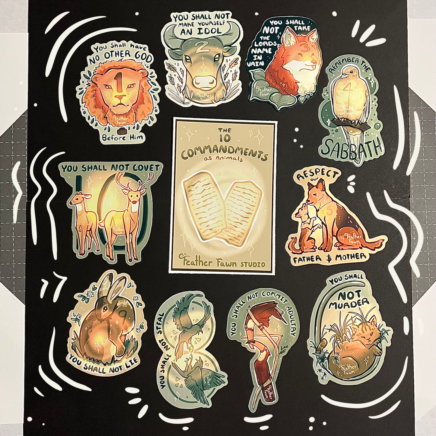 10 Commandments (as Animals) Sticker Pack!